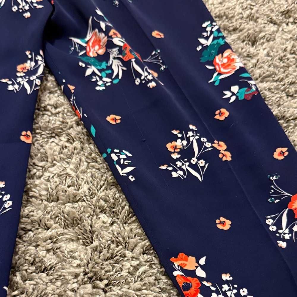Express Navy Floral Jumpsuit - Picture 7 of 7